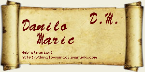 Danilo Marić vizit kartica